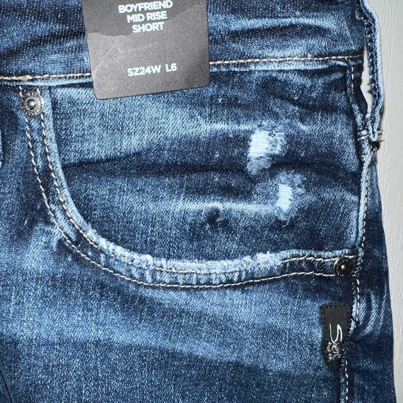 Silver Brand New Boyfriend Mid Rise Shorts - Picture 2 of 13